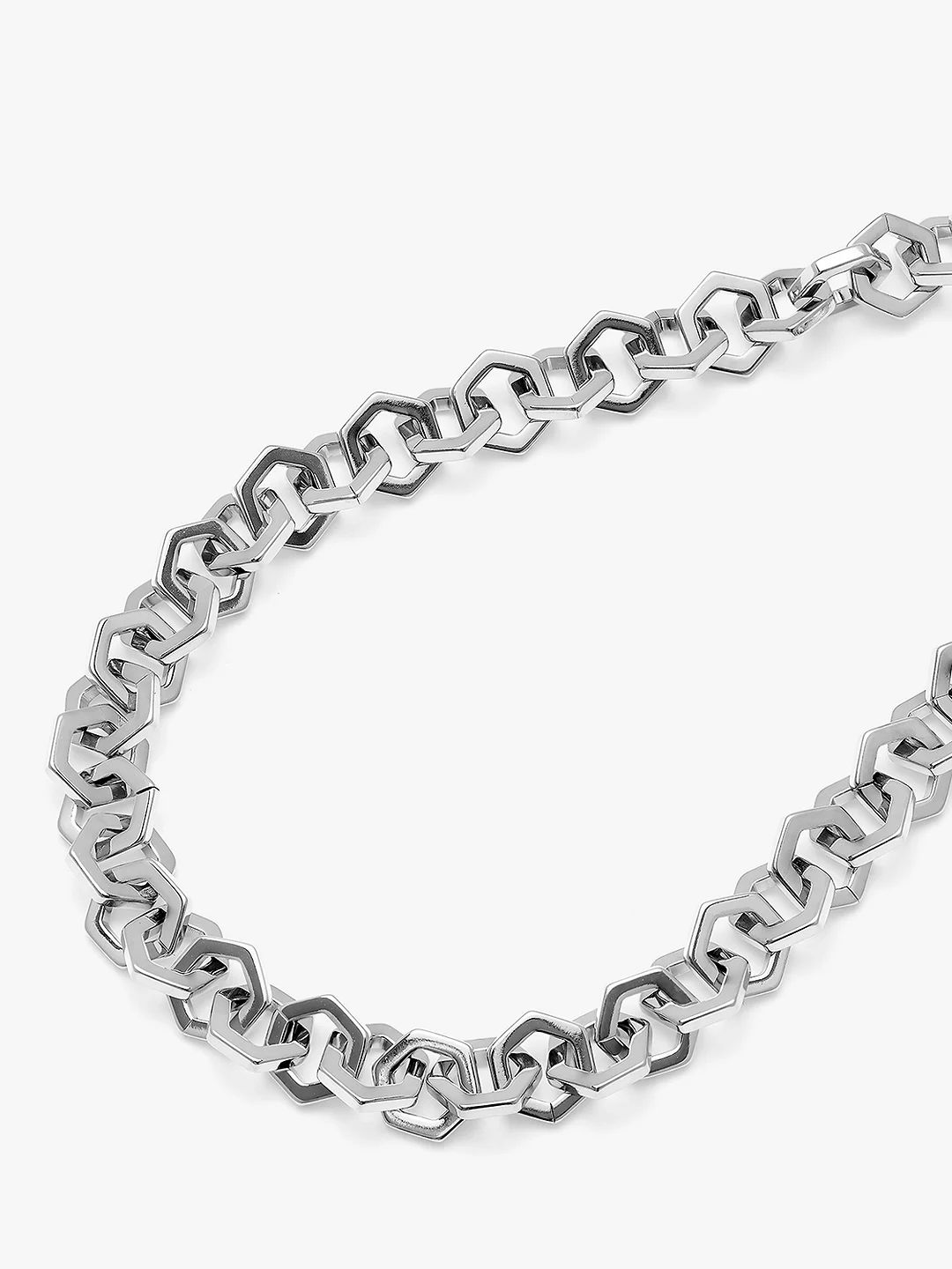 Olivia Burton Honeycomb Link Necklace, Silver | John Lewis (UK)