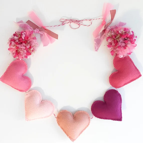 Pink Hearts Garland | Etsy | Etsy (US)