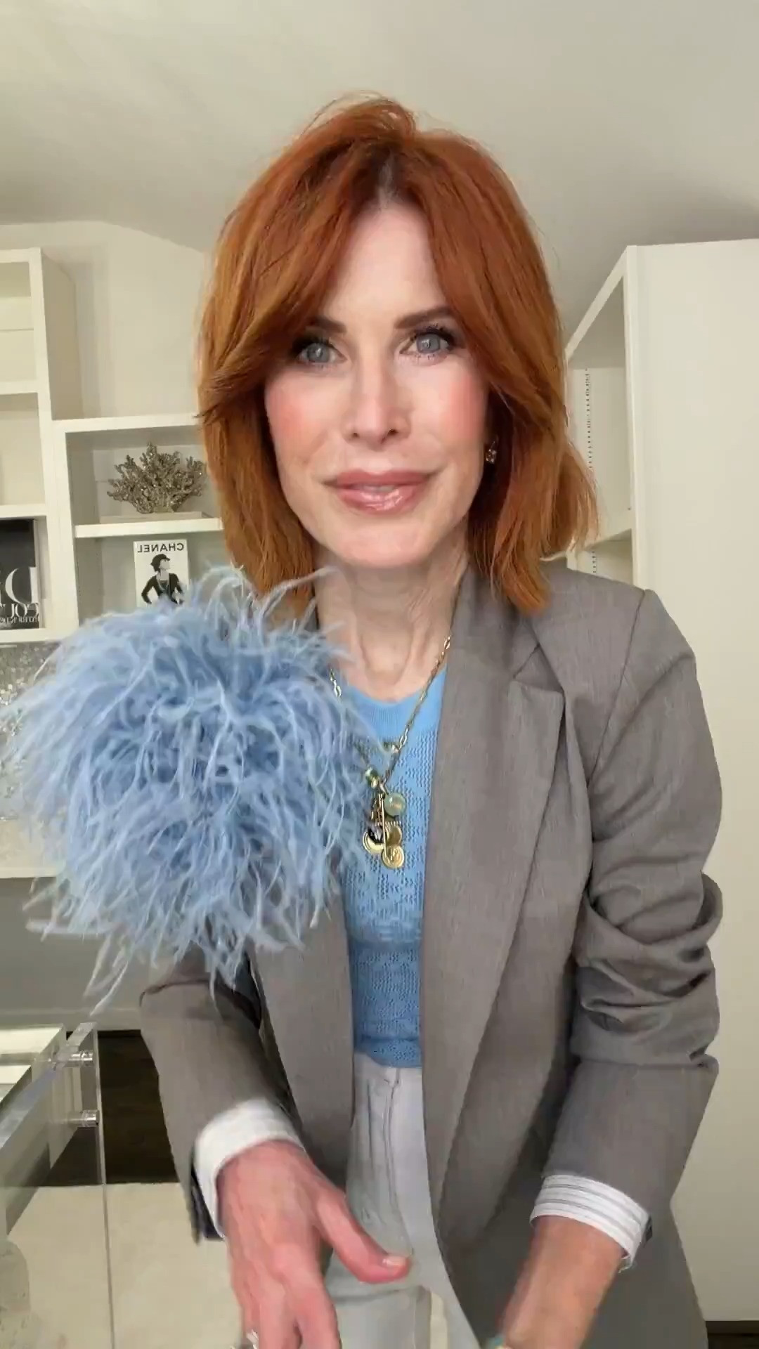 A classic blazer with a statement feather brooch is the prettiest way to elevate an everyday look. Chic, feminine, and perfect for summer outfits, business casual style, or lunch with friends. Wearing an XS. #SummerStyle #BusinessCasual #ClassicStyle 

#LTKOver40#LTKOver40 

 

#LTKootd #LTKgrwm #LTKootd