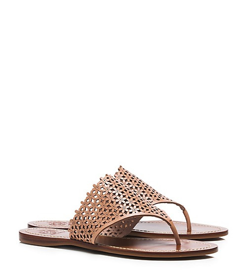 Tory Burch Floral Perforated Flat Thong Sandal | Tory Burch US