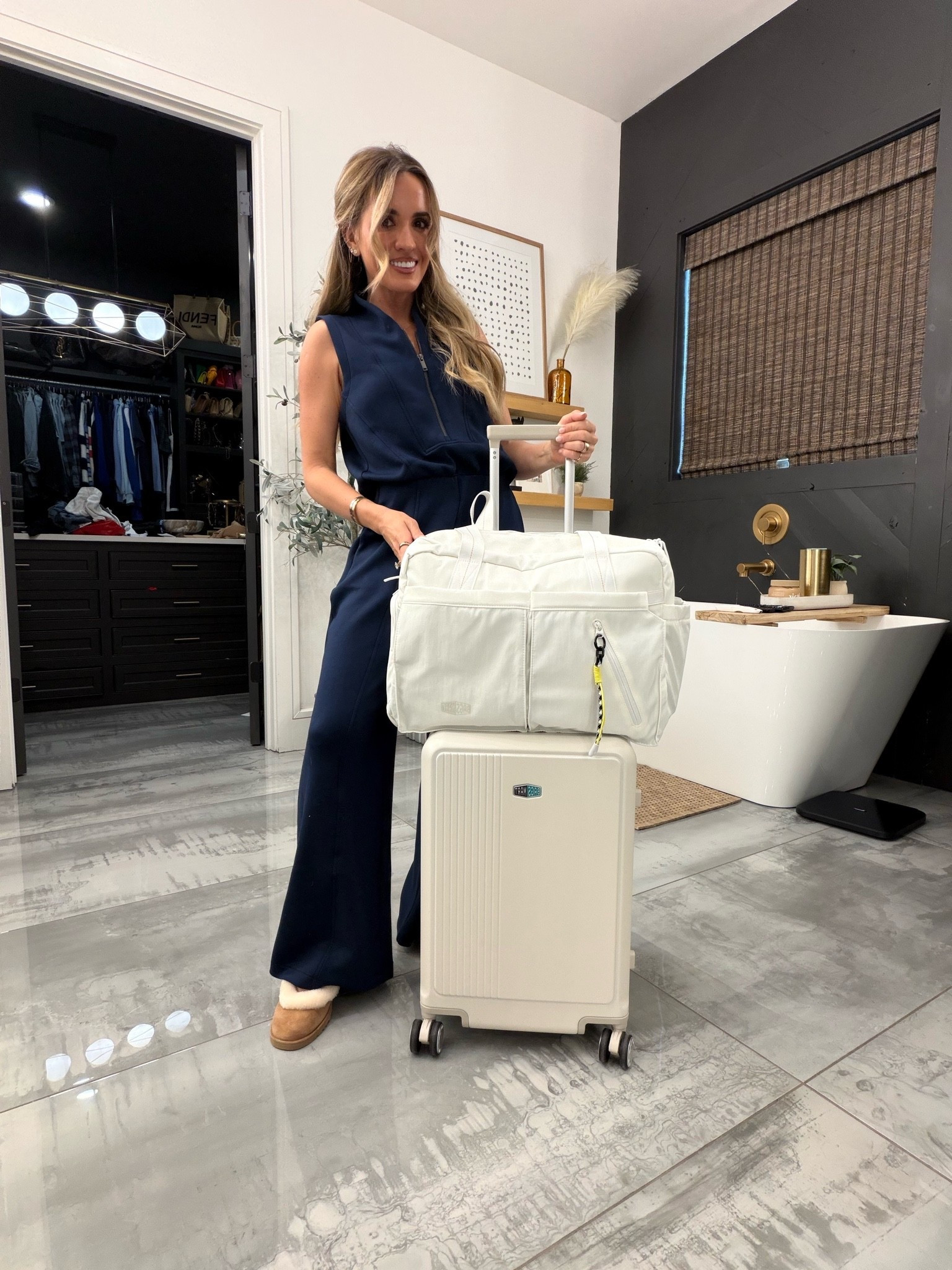 The new travel set I got for Preslee for cheer season! She is so excited about this luggage and we are so excited to watch her this year. #ad @bagsmart_official #bagsmart #bagsmartpebble #bagsmartluggage

#LTKTravel