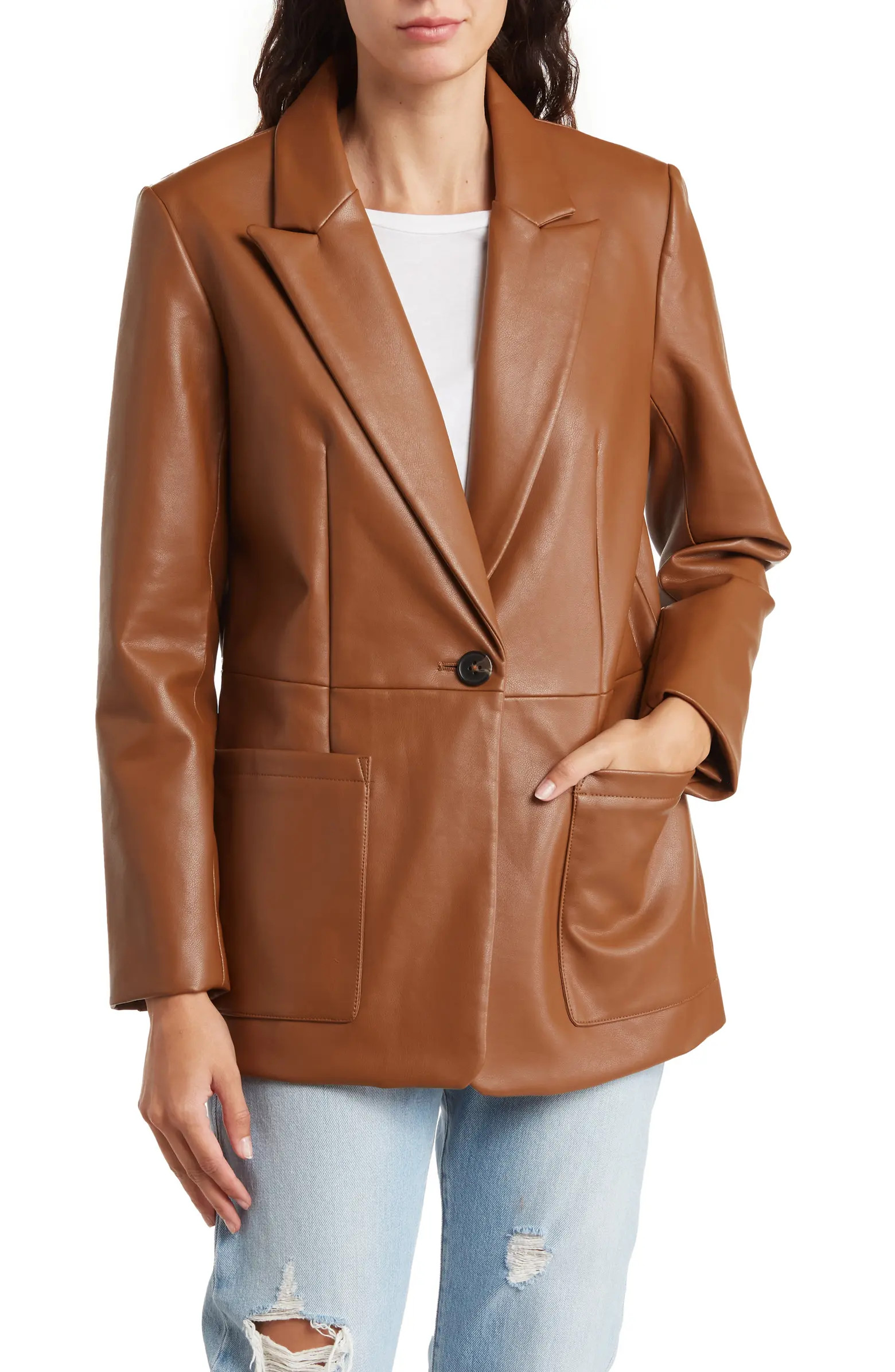BCBGeneration Faux Leather Oversize Blazer | Nordstromrack | Nordstrom Rack