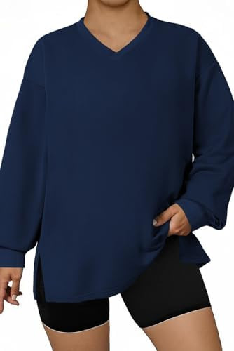 Eytino Plus Size Sweatshirts for Women V Neck Long Sleeve Oversized Pullover Tops 2026 Fall Fashi... | Amazon (US)
