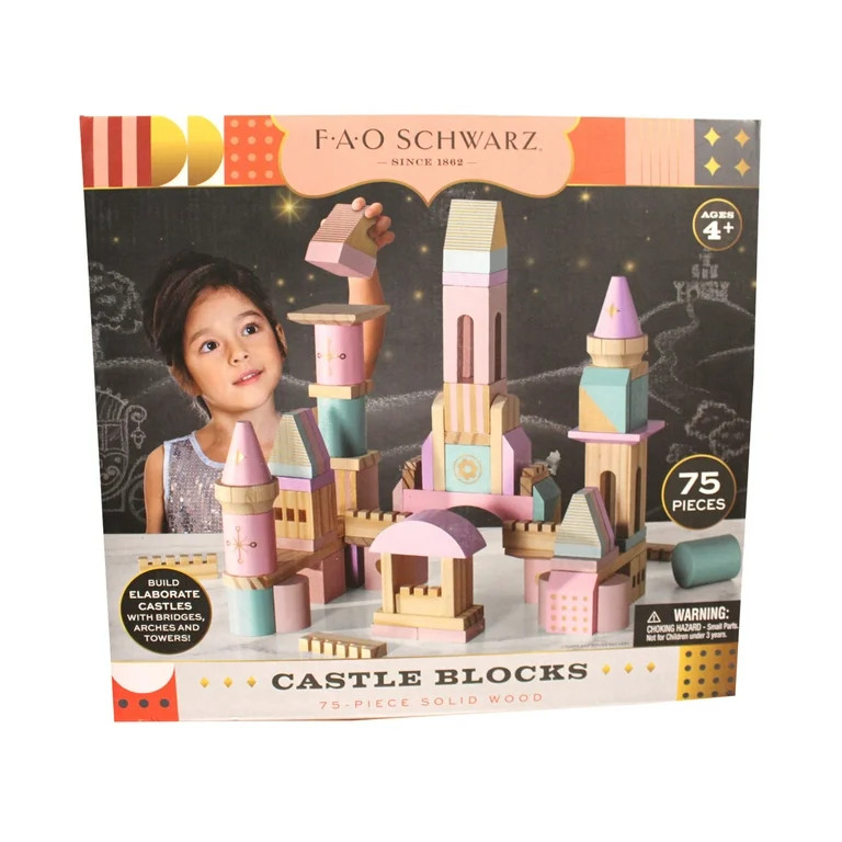 F.A.O. Schwartz 75 pc Solid Wood Castle Blocks | Walmart (US)