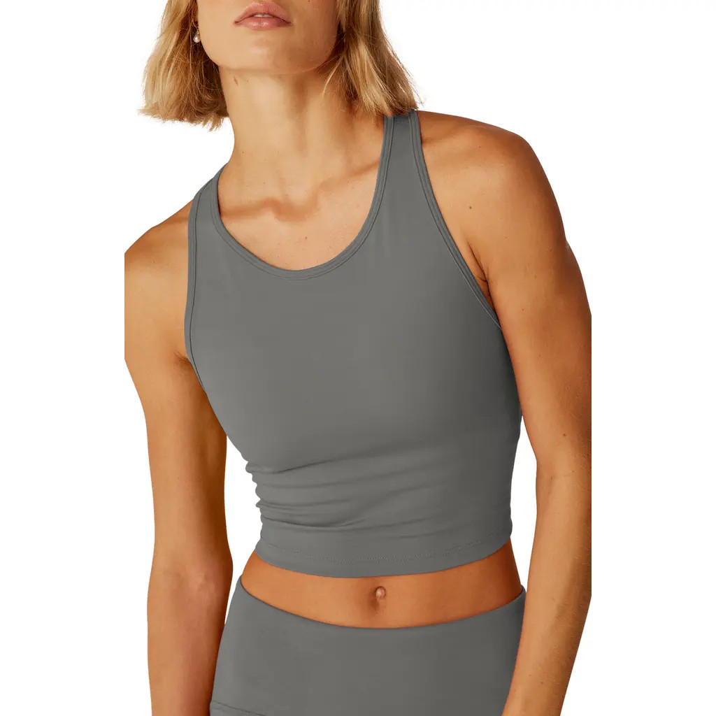 Beyond Yoga PowerBeyond Strive Crop Tank in Iron Gray at Nordstrom, Size X-Large | Nordstrom