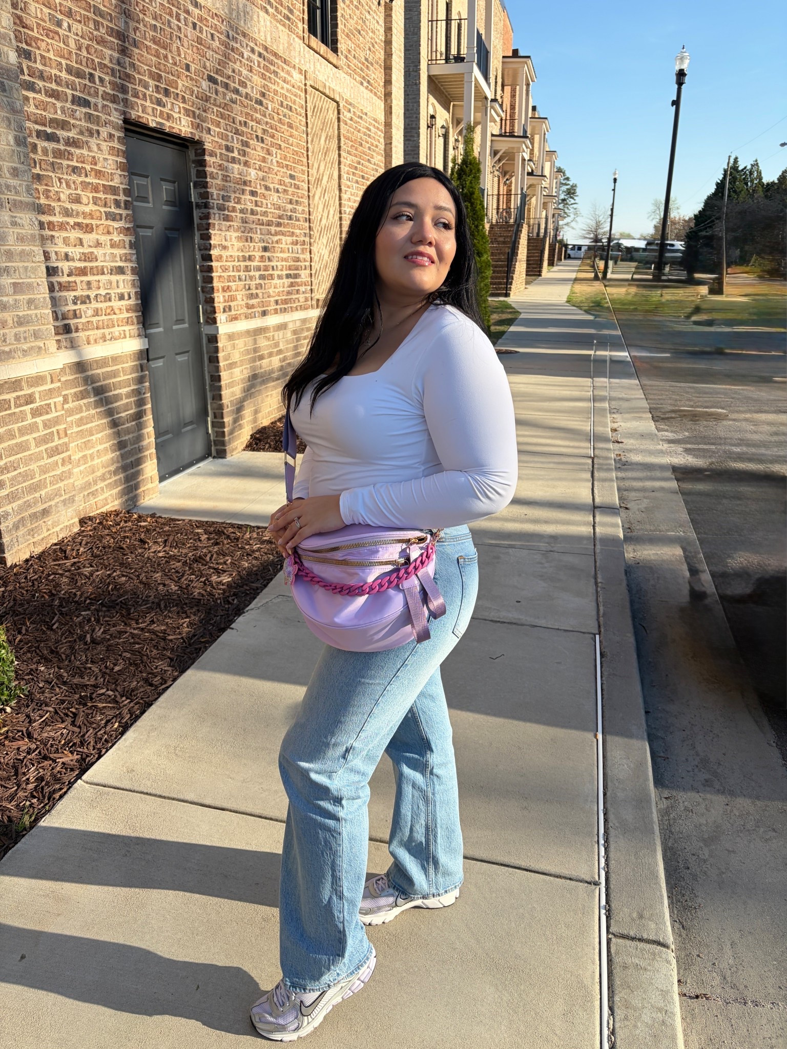 Casual jeans and tee outfit . My bag is from Emmafy, check my IG for info 

#LTKmomlife #LTKootd #LTKMidsize