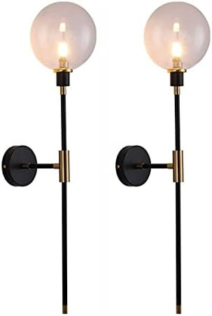 KCOLighting 1-Light Sconces Wall Light Gold Black Modern Wall Mounted Sconce Globe Glass Shade Wa... | Amazon (US)