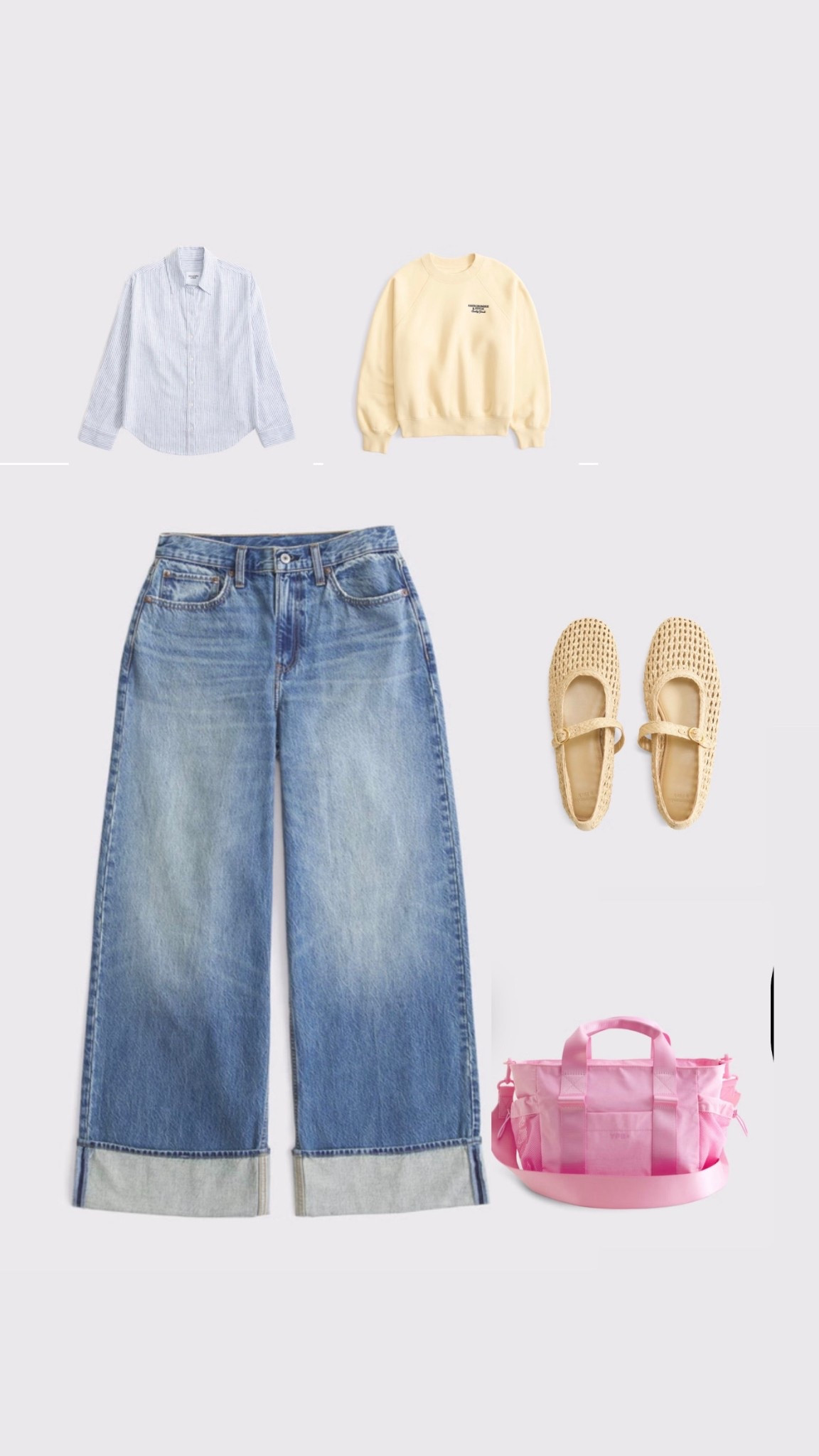 Obsessed with the Curve Love High Rise Wide Leg Cuffed Hem jeans from @abercrombie , the perfect blend of flattering fit and effortless style that celebrates your natural shape! These jeans hug your curves beautifully while offering that trendy wide-leg silhouette. I layered a light striped shirt underneath a cosy buttery yellow sweatshirt, creating a playful contrast that adds depth and texture to the look. This combination gives off a relaxed and cheerful vibe, perfect for a casual day out or brunch plans! The woven flats keep things comfortable, while the pop of pink in my bag adds a fun touch, completing this stylish yet easygoing outfit. Embrace your curve love in style! #LTKAbercrombieDenim #CurveLove #WideLegJeans #EffortlessStyle

#LTKjeans #LTKspring #LTKXAbercrombieDenim