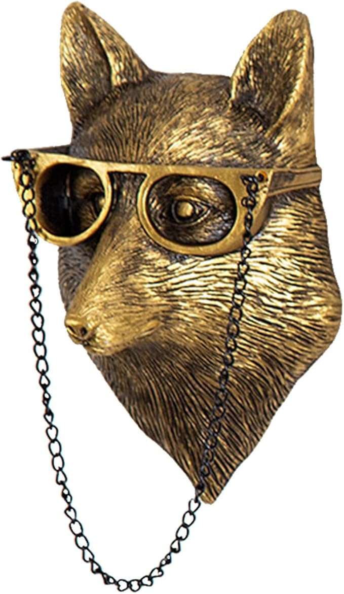 GUASDIE Animal Heads Wall Decor, Faux Deer Head Mount, Animal Sculptures Wall Decor, Resin Animal... | Amazon (US)