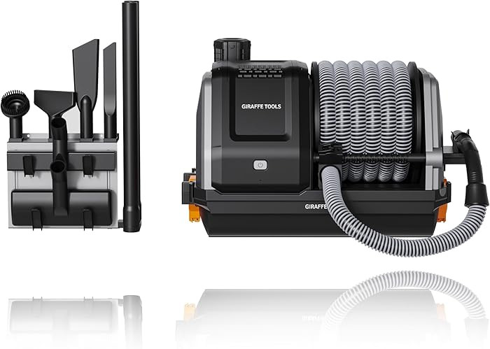 Giraffe Tools Grandstorm Wet Dry Vacuum Cleaner with 6 Nozzles, 30 FT Retractable Hose Wall Mount... | Amazon (US)
