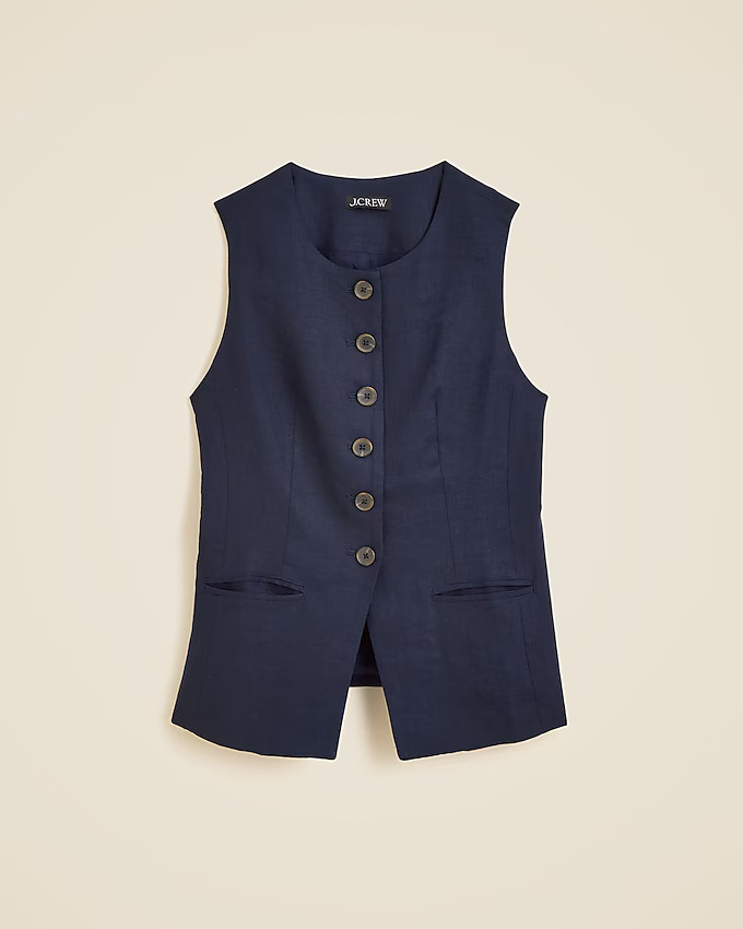 Cutaway vest top in linen | J. Crew US