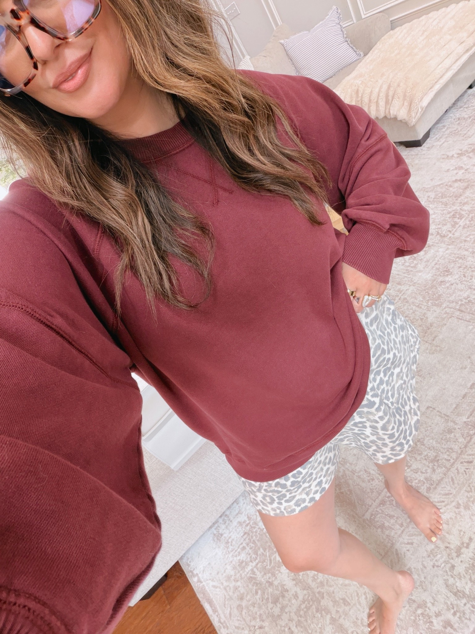 The casual OOTD.. wearing a large in the sweatshirt and an XL in the shorts

#LTKootd #LTKMidsize #LTKmomlife