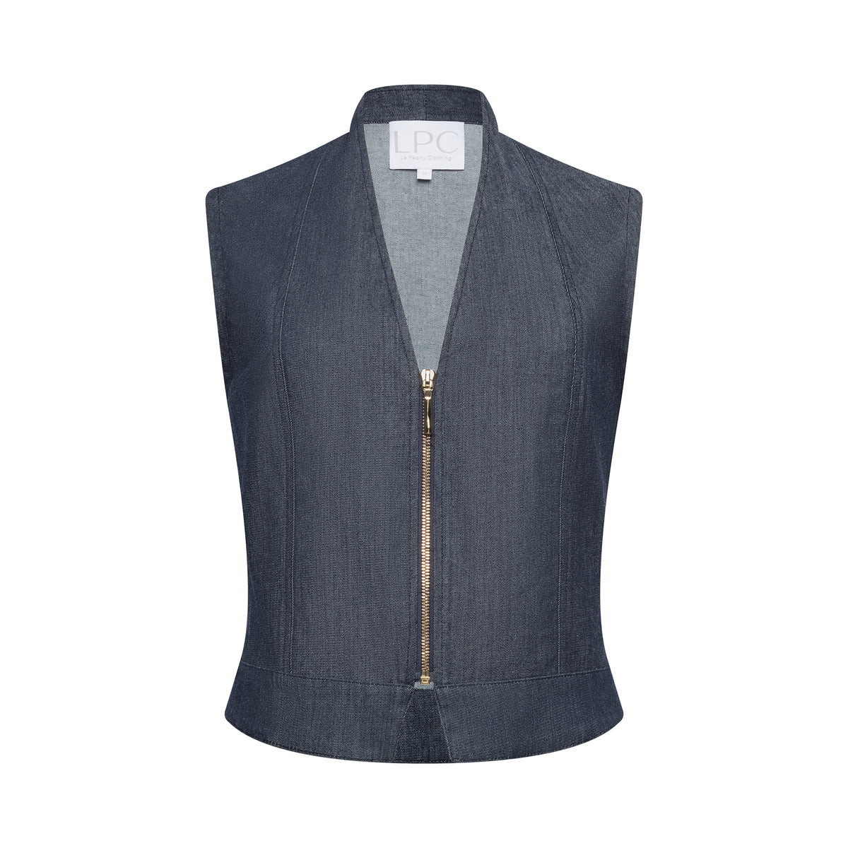 The Brandee Italian Lightweight Denim Vest | La Peony Clothing