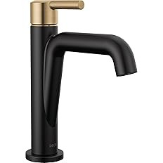 DELTA 15849LF-GZ Nicoli Bathroom Faucet, standard, Matte Black/Champagne Bronze | Amazon (US)