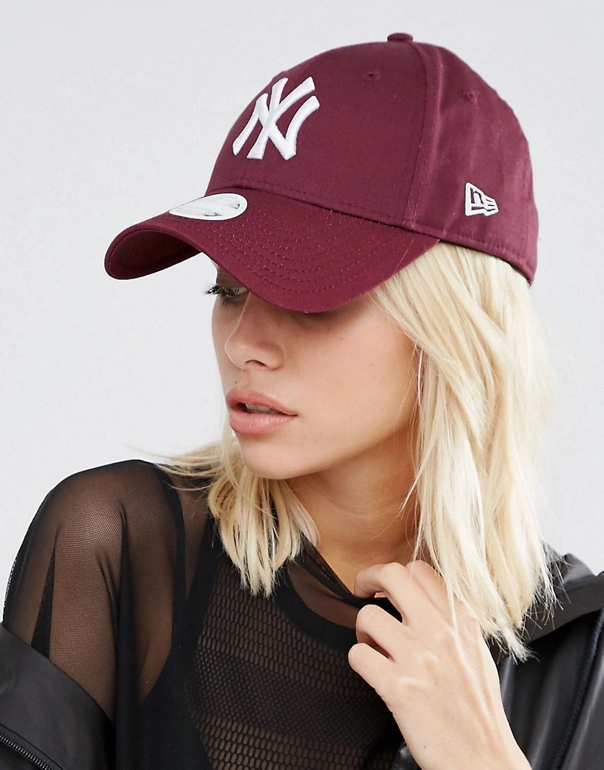 New Era 9 Forty NY Cap in Berry-Red | ASOS (Global)