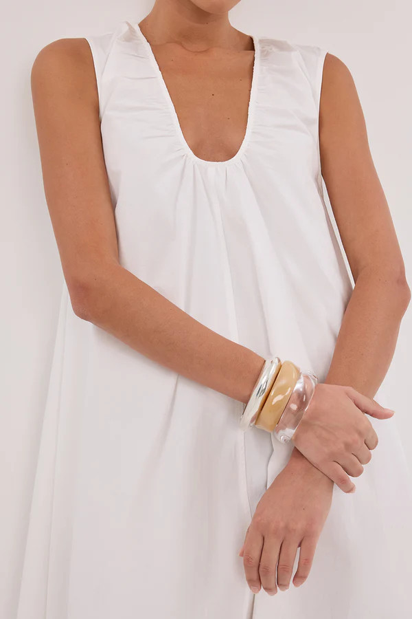 GABBY WHITE COTTON MIDI DRESS | DISSH