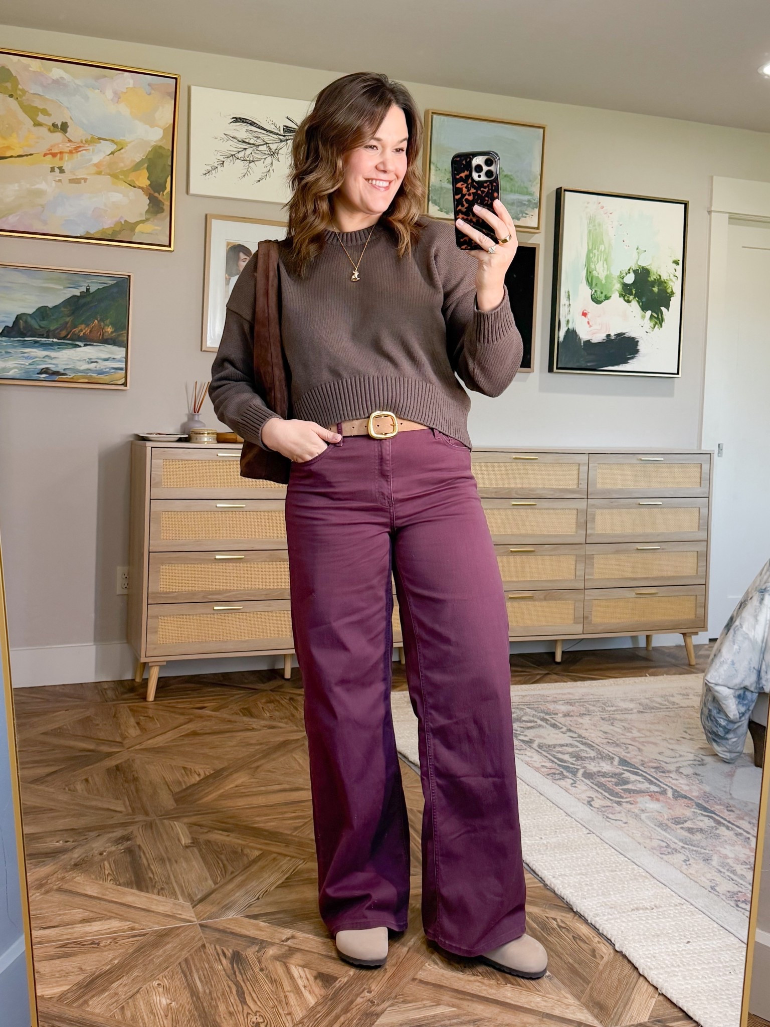 Wearing a size 31 and a 32 length and the fit is just right. Medium in the sweater and the fit is just right. 



Midsize style, midsize outfit ideas, quince jeans, burgundy jeans, burgundy outfit ideas, winter style, casual winter outfit, brown sweater, crew neck sweater, simple outfit ideas, classic style, size 10, size 12





#LTKMidsize #LTKFindsUnder100 #LTKOver40