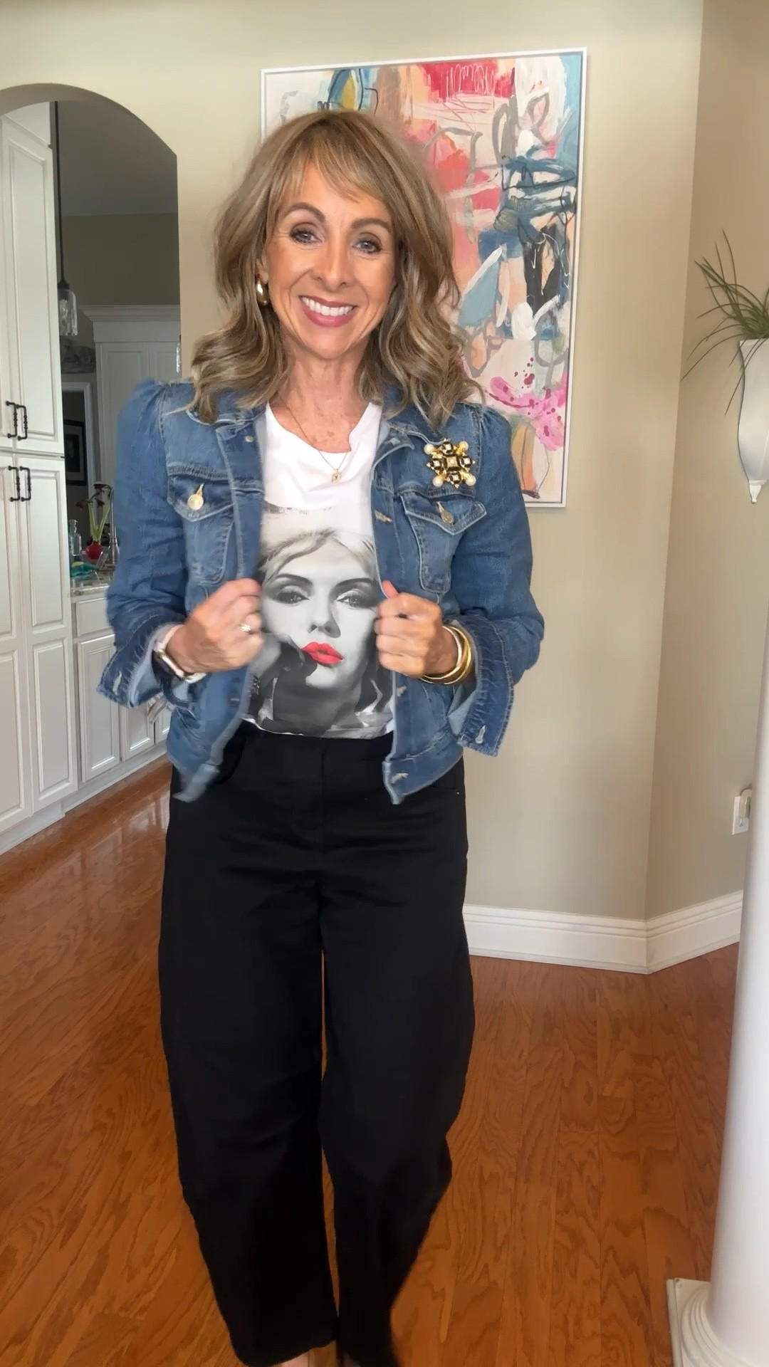 Casual and comfortable but don’t forget stylish! This is what I wore to meet a friend for coffee. 
Wearable Art T by Gina Potter
Wig is Hepburn by Belle Tress


#LTKOver40 #LTKSaleAlert #LTKFindsUnder50
