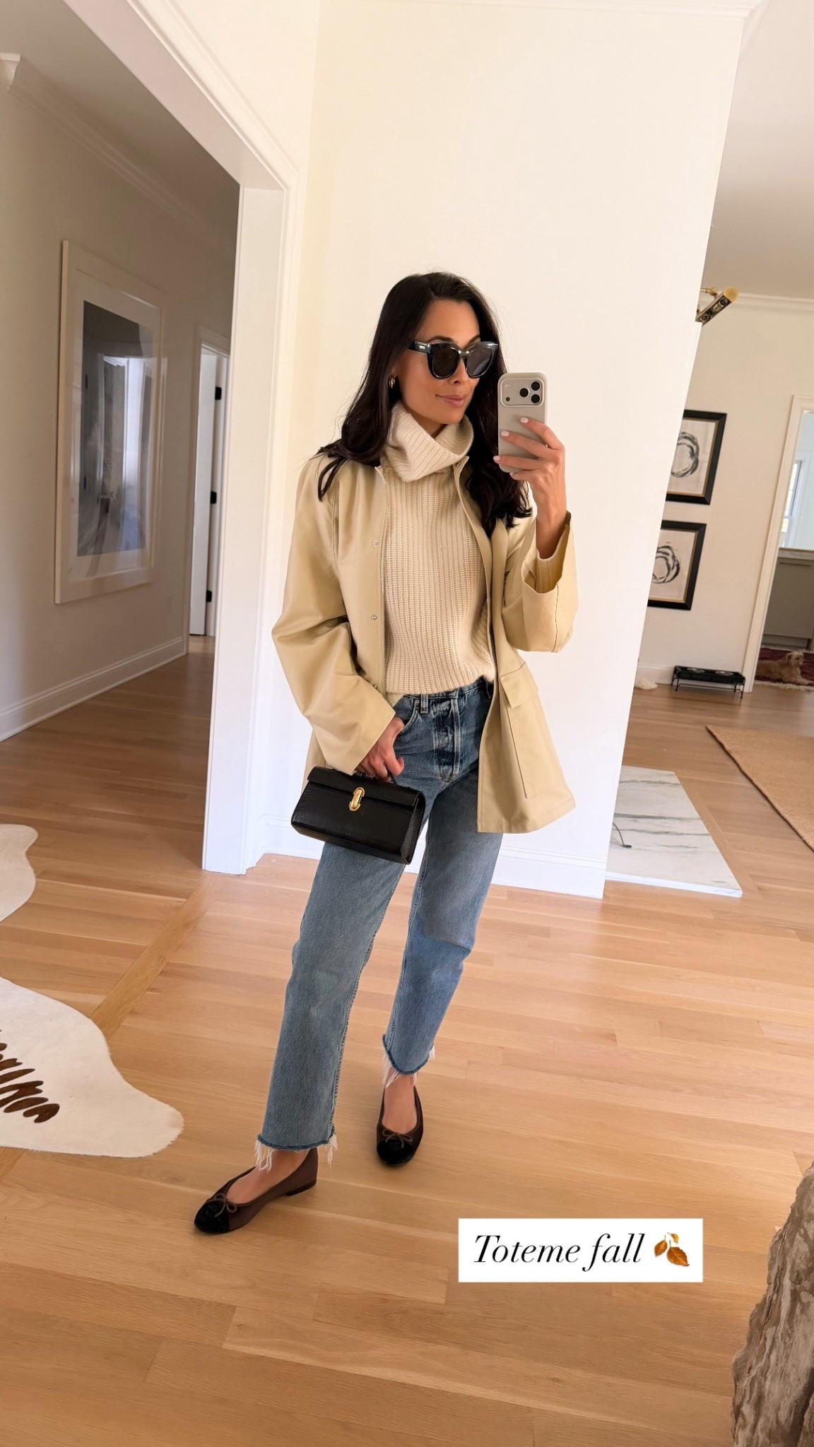 Toteme jacket, barn jacket, fall jacket, fall outfit, Kat Jamieson style, Toteme jeans, Chanel ballet flats, Savette bag. 

Jacket runs big size down. I am wearing a 34.

#LTKItBag #LTKSeasonal #LTKShoeCrush