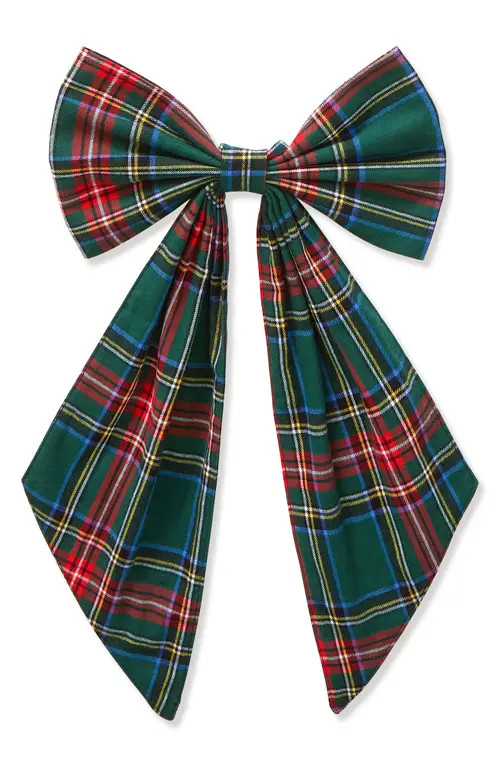 Petite Plume Kensington Tartan Cotton Wreath Bow in Green at Nordstrom | Nordstrom