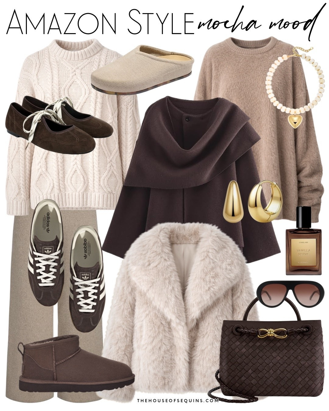 So Amazon winter outfit finds! Romantic knits, casual winter date night outfits, faux fur coat, cable knit sweater, scarf coat, adidas gazelle lo, Bottega bag look for less, beaded necklace, Rothy’s mule slides chocolate brown flats and more! 

Follow my LTK @thehouseofsequins on the @shop.LTK app to view this post and get my exclusive app-only content!

#liketkit 
@shop.ltk
https://liketk.it/5Rl5V

#LTKootd #LTKgrwm #LTKSaleAlert