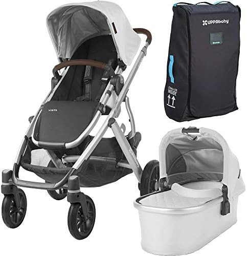 UPPAbaby Vista + Travel Bag - Bryce (White Marl/Silver/Chestnut Leather) | Amazon (US)