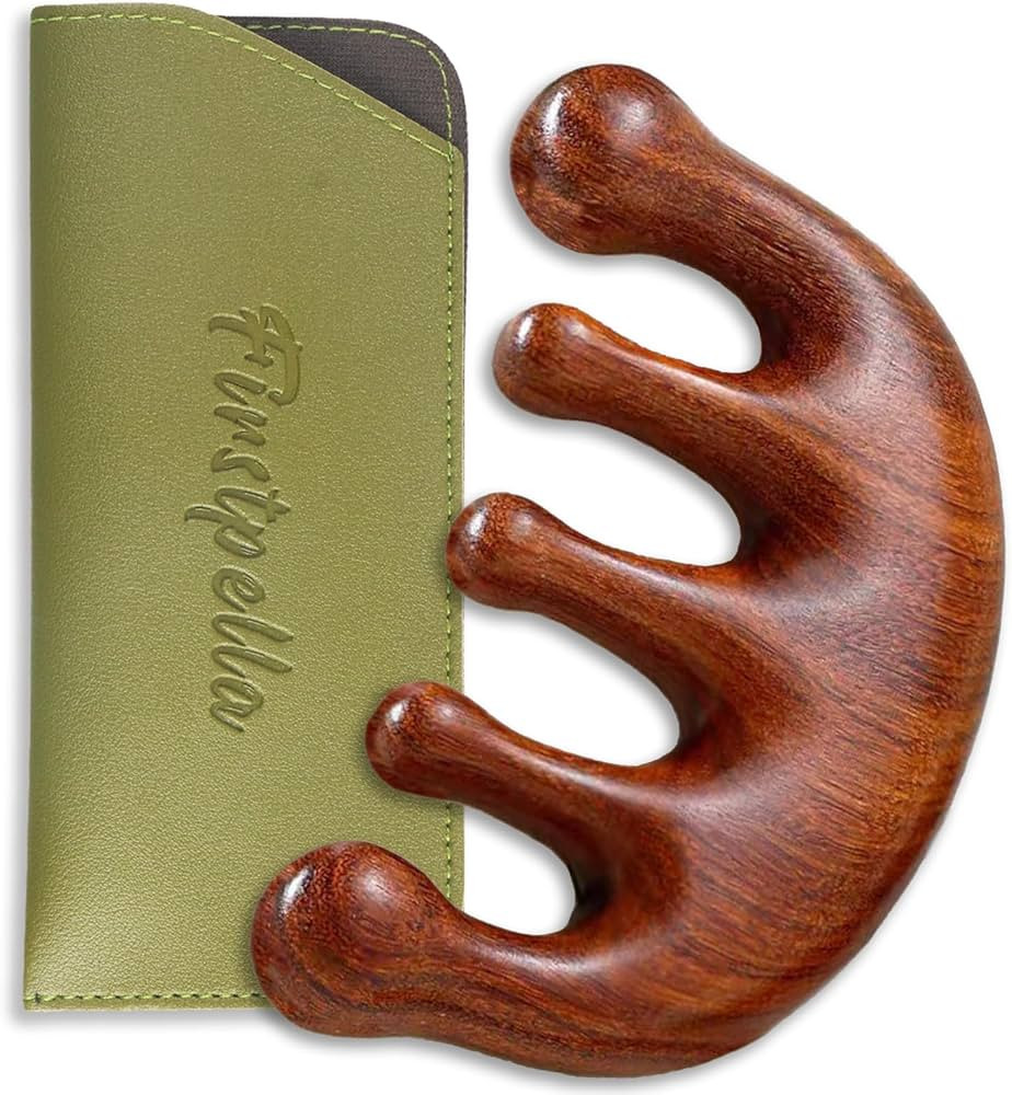 Wooden Scalp Massage Comb Set - Head Scalp Comb,Natural Green Sandalwood Hair Combs,Loc Comb Wood... | Amazon (US)