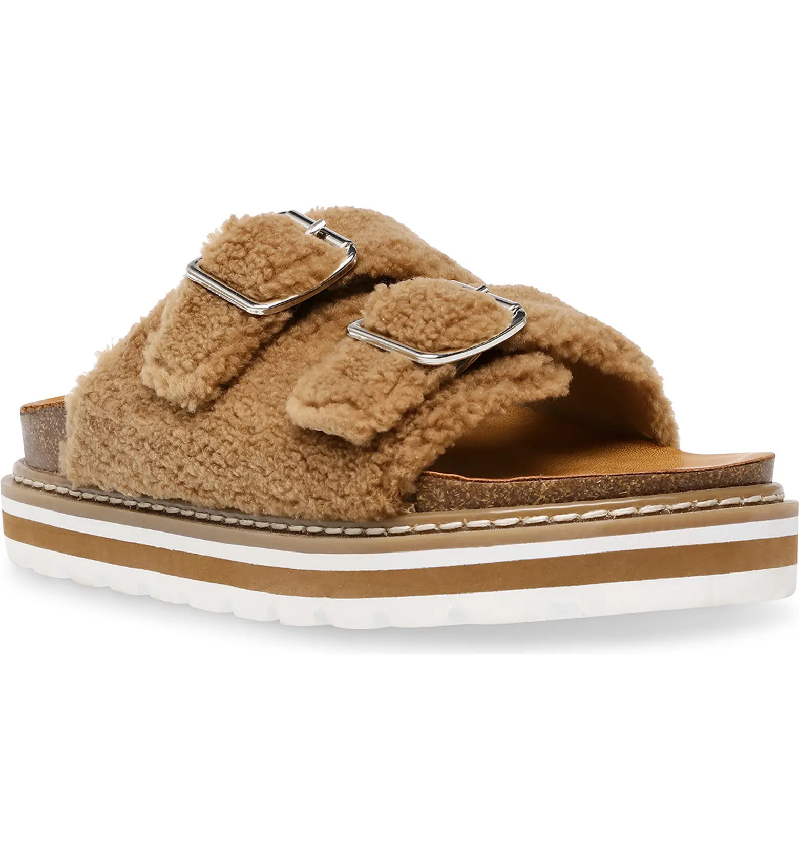 DOLCE VITA DV by Dolce Vita Laica Faux Shearling Buckled Strap Slide Sandal | Nordstromrack | Nordstrom Rack