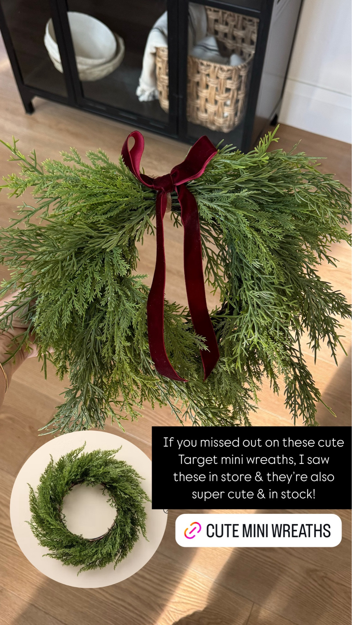 If you missed it on these cute mini Reese for the back of your dining chairs, I saw these hearth and hand wreaths in store and they’re so so cute and in stock!

Hearth and hand, magnolia, target, budget, friendly, holiday decor, Christmas, decor, wreath, dining room, dining chair, counter stool 

#LTKHome #LTKFindsUnder50 #LTKHoliday