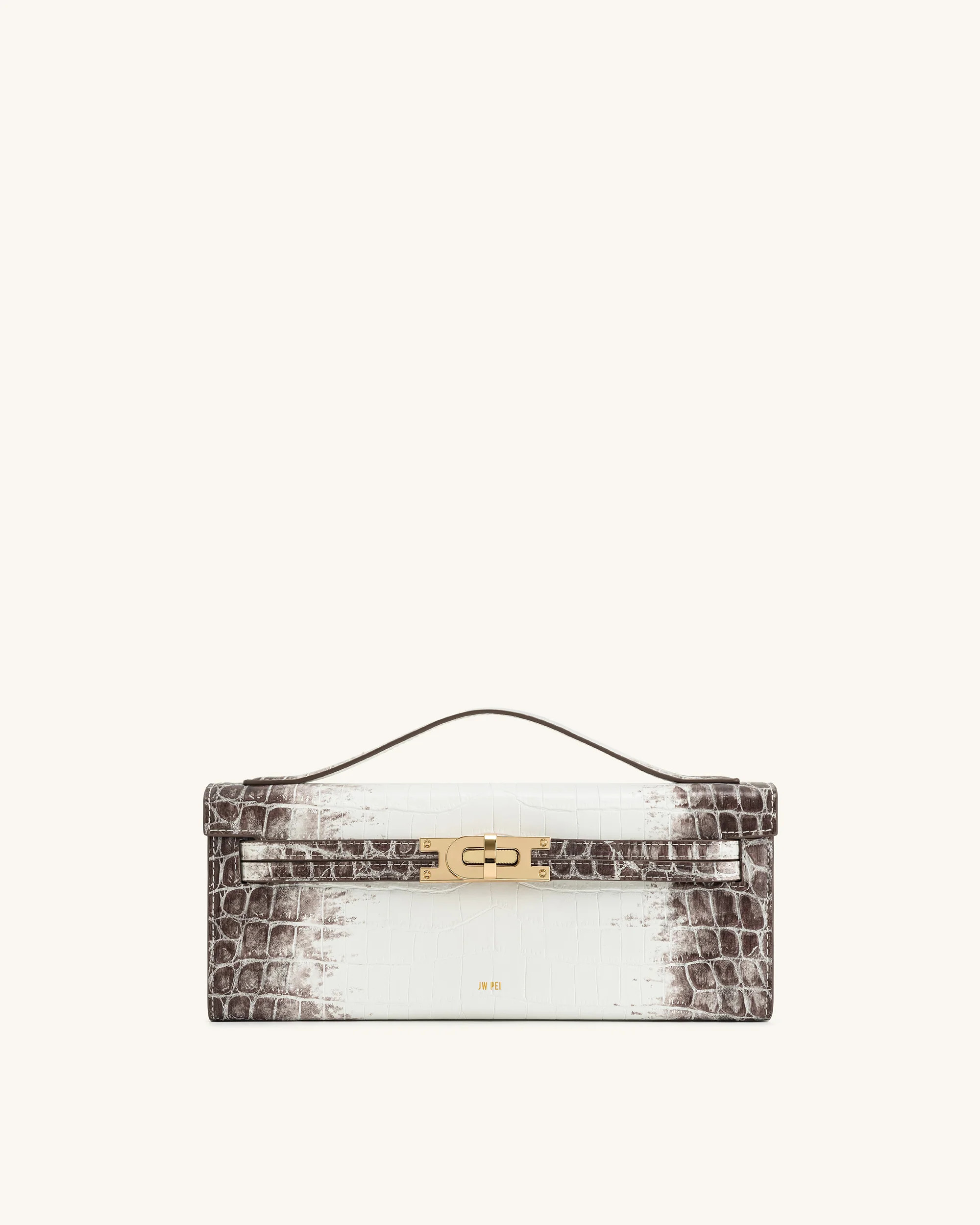Bria Structured Top Handle Bag - White Croc | JW PEI US