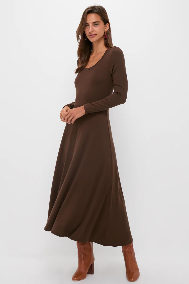 Chocolate Brown Long Sleeve Sara Maxi Dress | Tuckernuck (US)