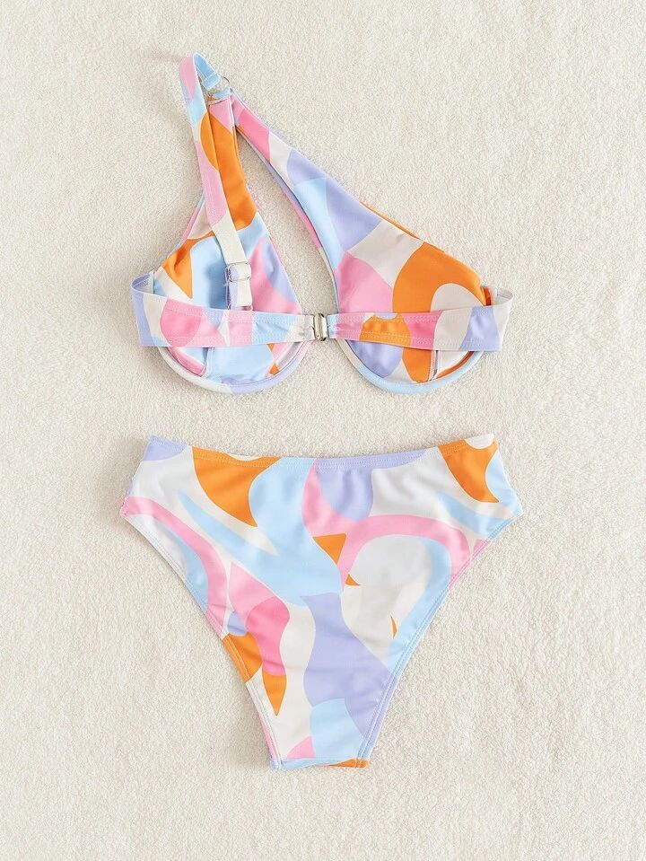 SHEIN Swim Vcay Allover Print Underwire Bikini Swimsuit | SHEIN