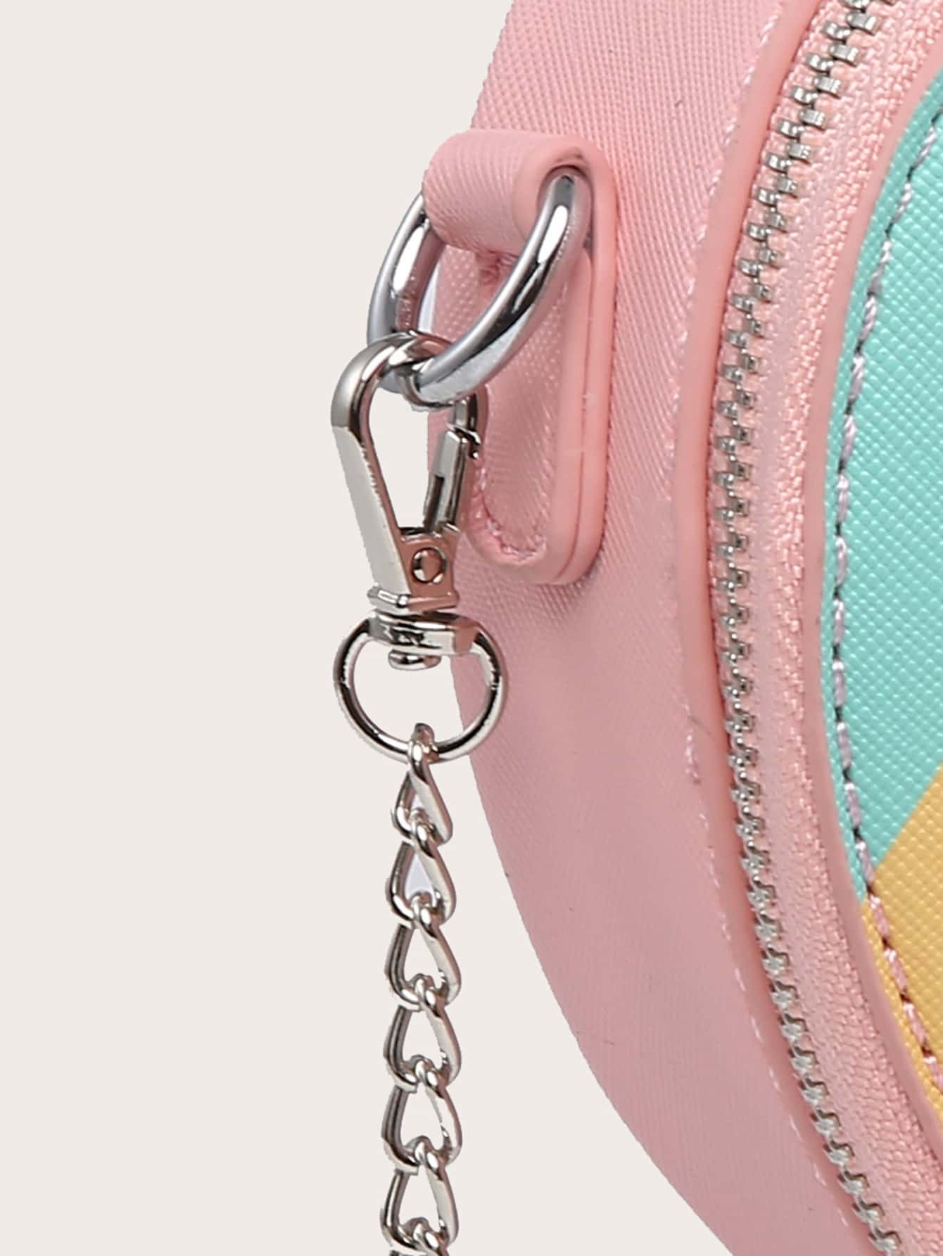 Colorful Striped Pattern Chain Satchel Bag | SHEIN