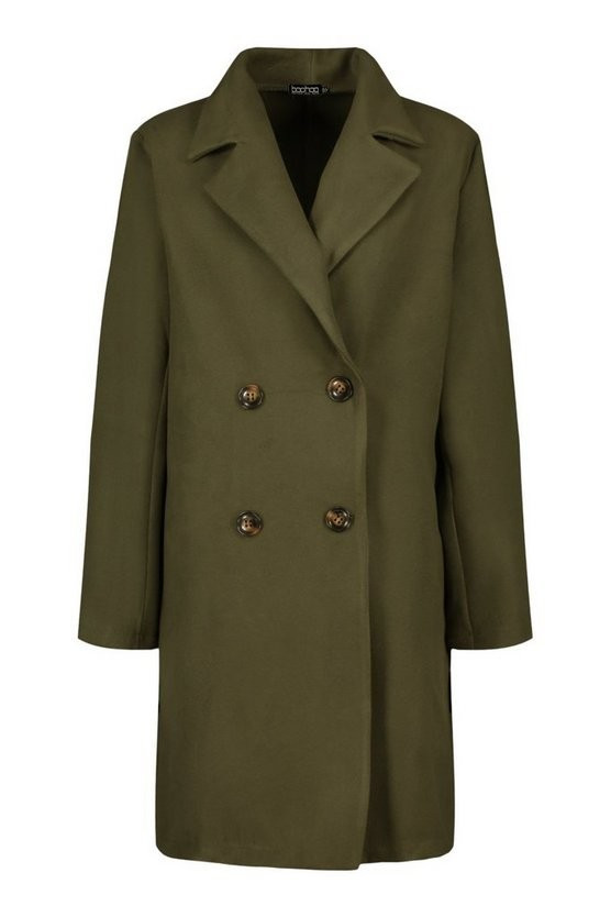 Double Breasted Wool Look Coat | Boohoo.com (US & CA)