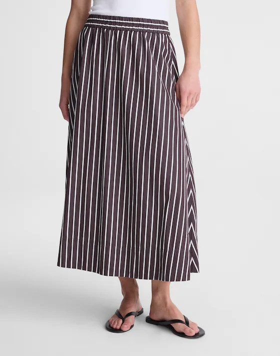 A-Line Midi Skirt in Poplin | Madewell