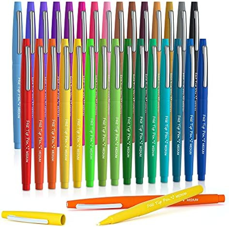 Lelix 30 Colors Felt Tip Pens, Medium Point Assorted Markers Pens For Journaling, Writing, Note T... | Amazon (US)