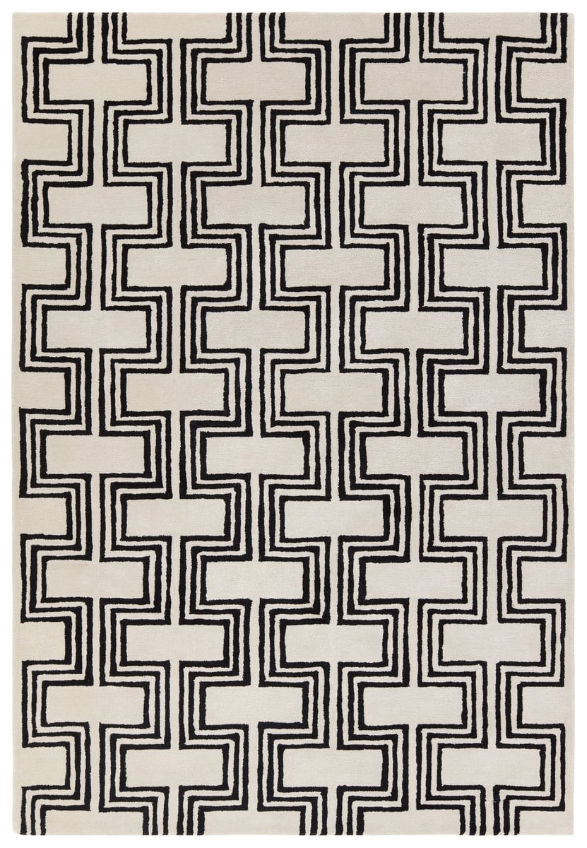 City Karoun Cream/Black (CT1-24) Wool Hand-Tufted Area Rug | Rugs Direct
