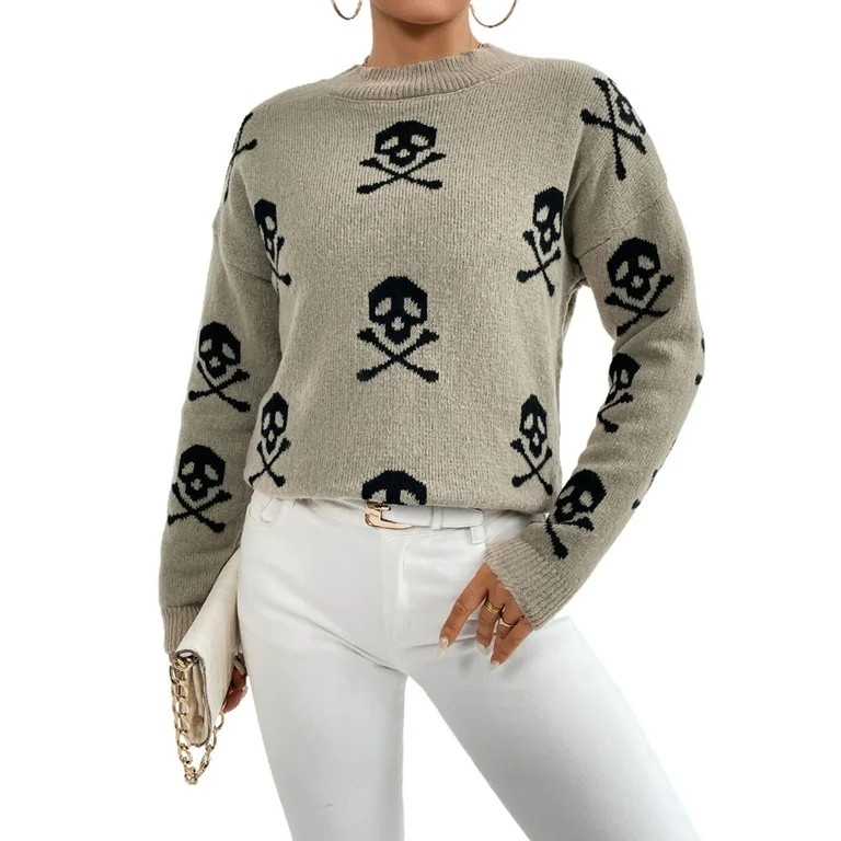 Sweaters for Women 2024 Halloween Trendy Pullover Sweaters Casual Crewneck Sweater Shermie | Walmart (US)