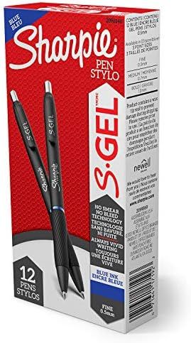 Sharpie S-Gel, Gel Pens, Fine Point (0.5mm), Blue Ink Gel Pen, 12 Count | Amazon (US)