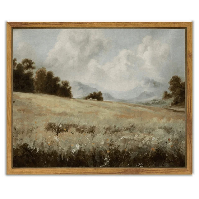 Drsoum Framed Canvas Wall Art Vintage Classical Oil Painting The Vast Grassland Room Decor for Ki... | Walmart (US)