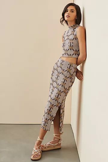 Jacquard Knit Skirt Set | Anthropologie (US)