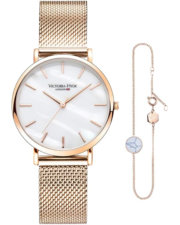 VICTORIA HYDE Women Watches Adjustable Bracelet Set Analog Quartz Detachable Genuine Leather Stra... | Amazon (US)