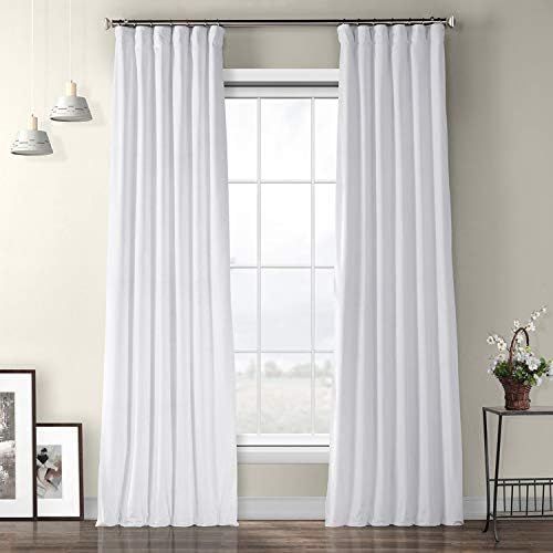 HPD Half Price Drapes VPYC-161201-96 Plush Velvet Curtain (1 Panel), 50 X 96, Pillow White | Amazon (US)
