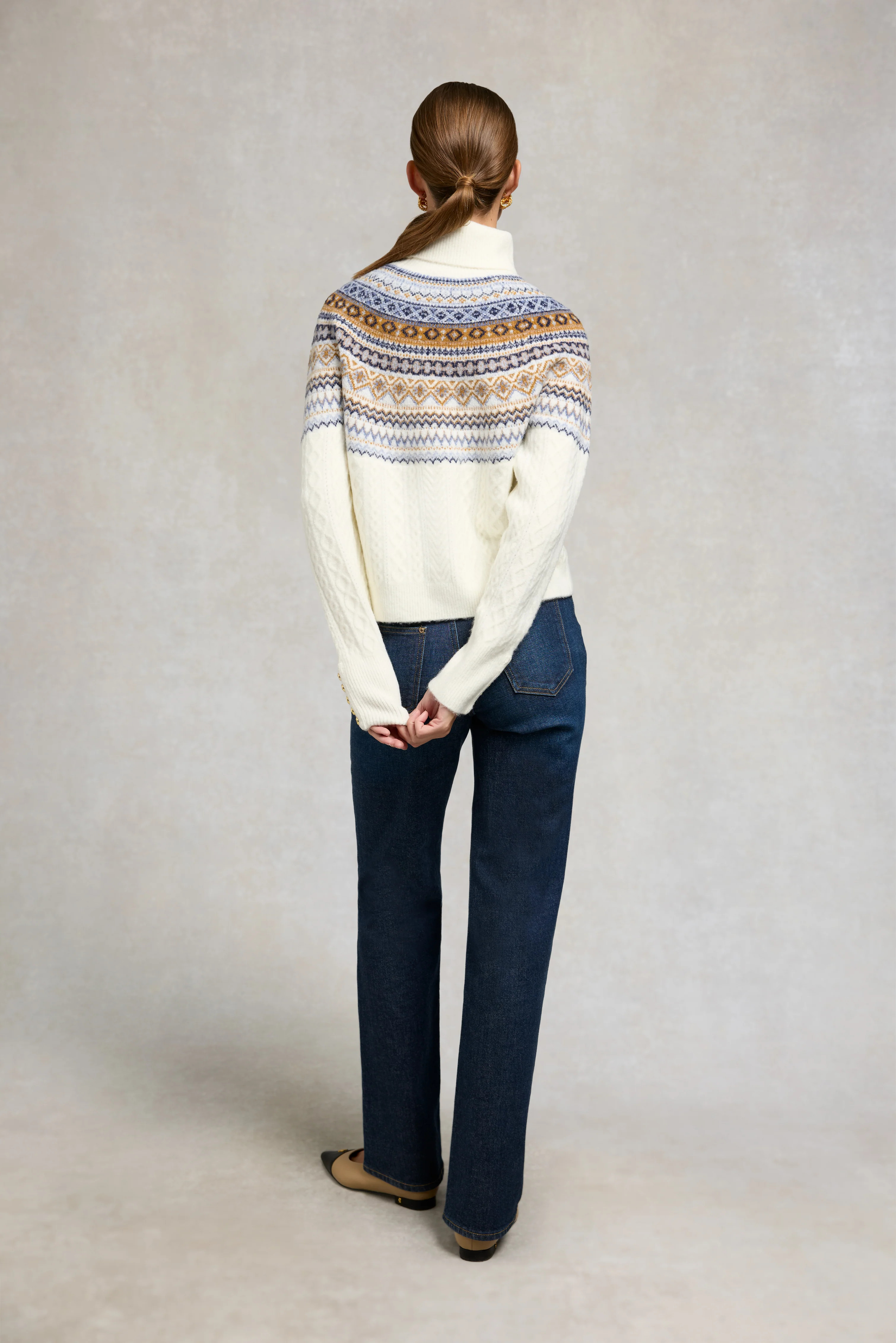Rebecca Roll Neck Knit (Natural) | Holland Cooper