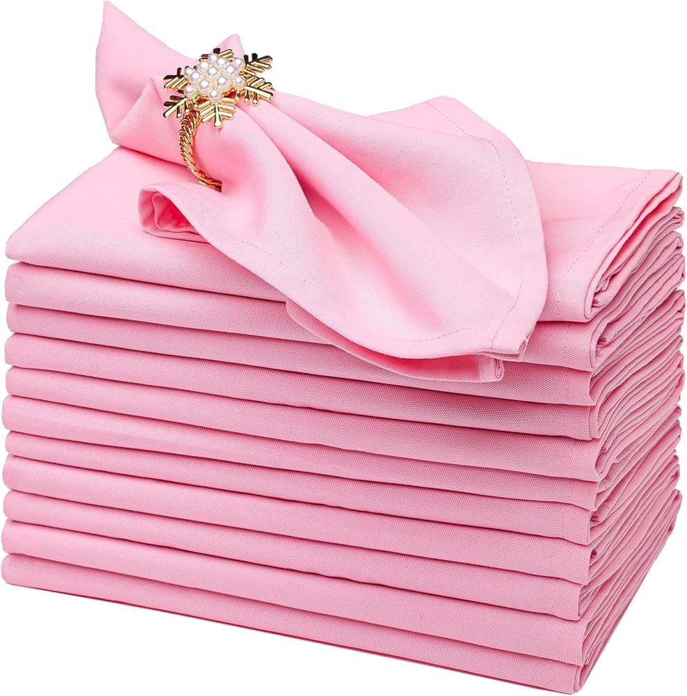 Gala Houseware Spun Polyester Dinner Napkins 18 x 18 inch - Pink 12 Pack Solid Washable Cloth Nap... | Amazon (CA)