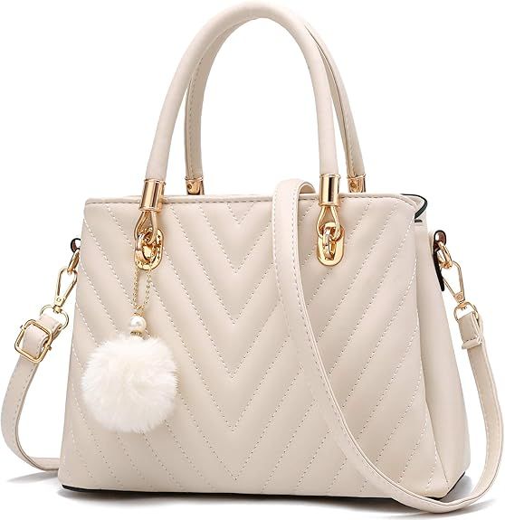 Womens Fashion Leather Handbags Tote Bag Shoulder Bag Top Handle Satchel For Ladies Purses | Amazon (US)