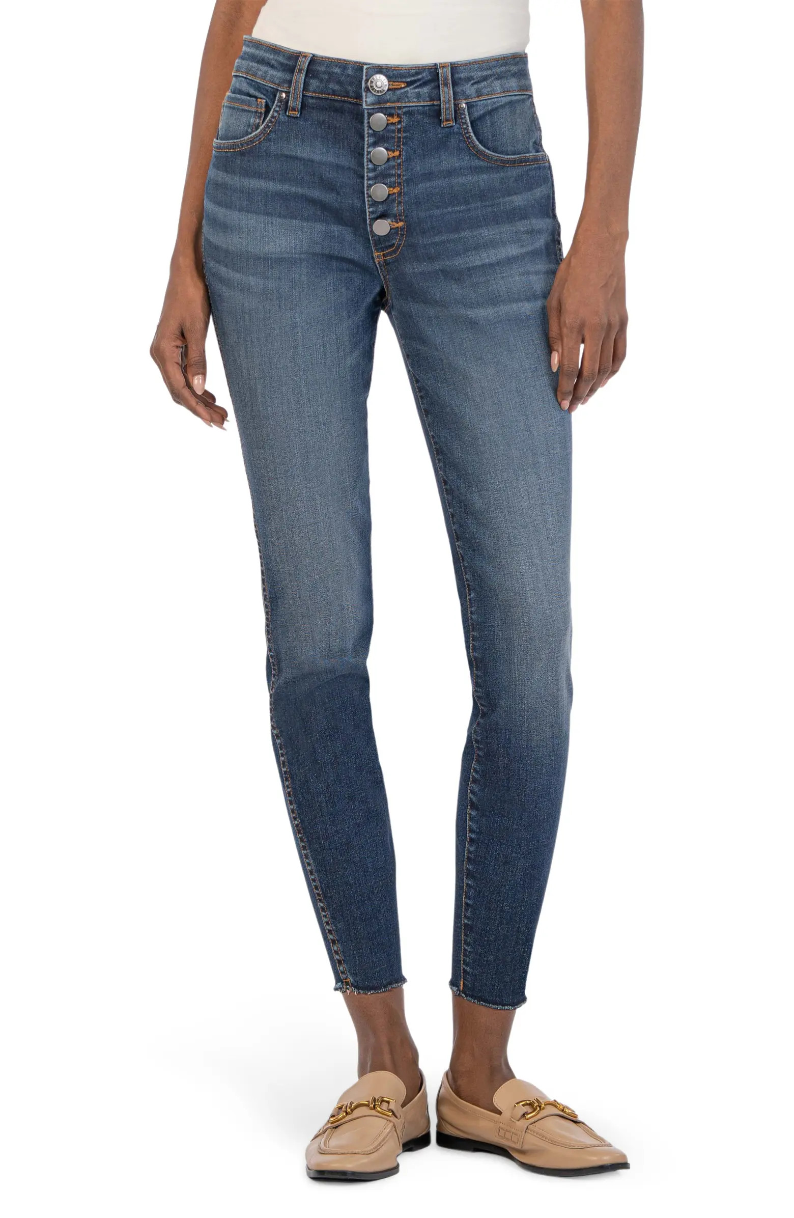 Donna Fab Ab Button Fly High Waist Ankle Skinny Jeans | Nordstrom