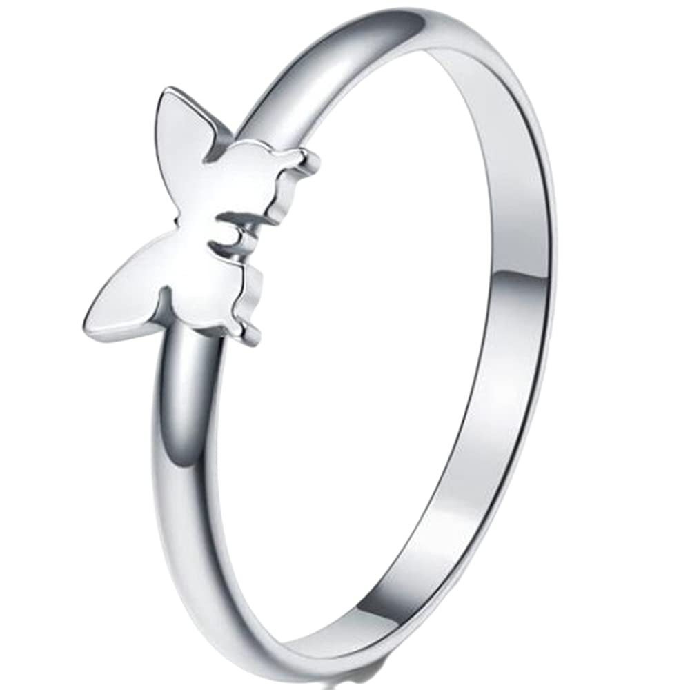 Jude Jewelers Stainless Steel Cute Butterfly Style Wedding Engagement Promise Statement Anniversa... | Amazon (US)