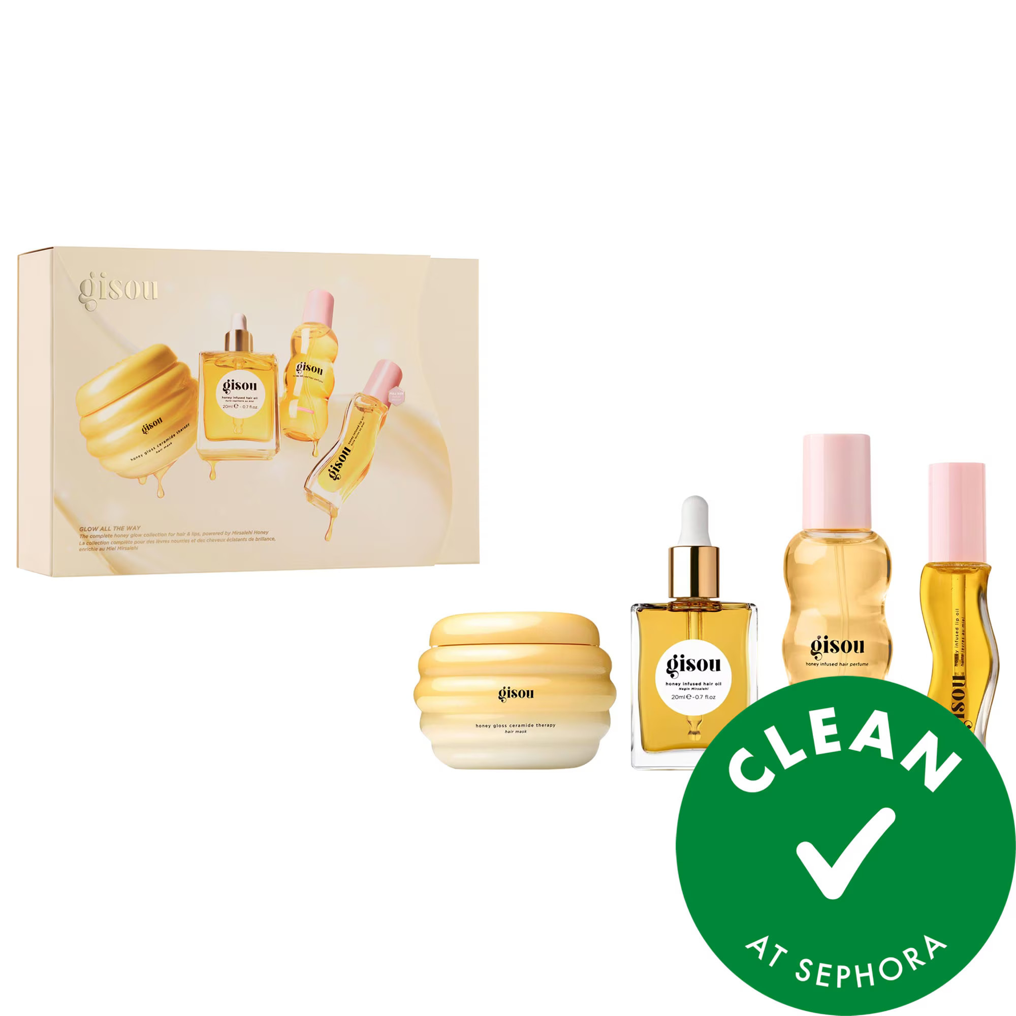Gisou Glow All The Way Hair and Lip Gift Set | Sephora (US)