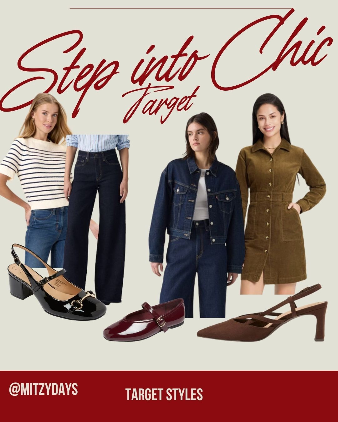 Step into style with Target! I will be fall-ready with Target. So many cute and chic items waiting for your closet! 

Denim | Jeans | Mary Jane’s | heels | Flats | fall outfits | dresses | 



#LTKSaleAlert #LTKStyleTip #LTKFindsUnder100